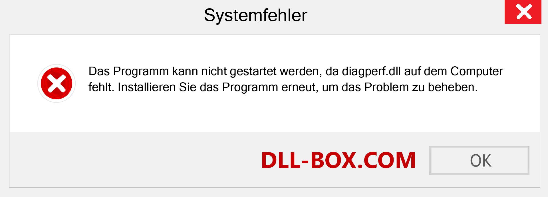 diagperf.dll-Datei fehlt?. Download für Windows 7, 8, 10 - Fix diagperf dll Missing Error unter Windows, Fotos, Bildern